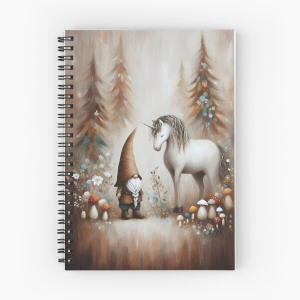Item preview, Enchanted Meeting of Gnome and Unicorn in Autumn Forest designed and sold by MarinaFila.