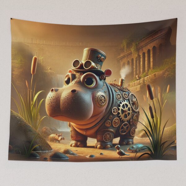Item preview, Steampunk Hippopotamus Gorgops designed and sold by Sillytoe.