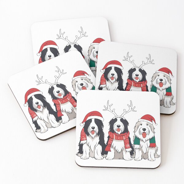 Item preview, Festive Bearded Collie – Christmas Pattern designed and sold by GoodyPaws.