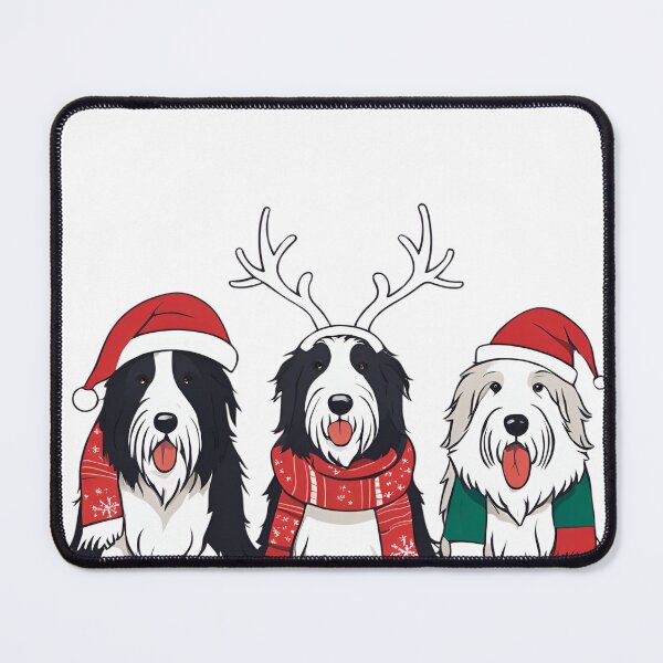 Item preview, Festive Bearded Collie – Christmas Pattern designed and sold by GoodyPaws.