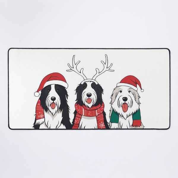 Item preview, Festive Bearded Collie – Christmas Pattern designed and sold by GoodyPaws.