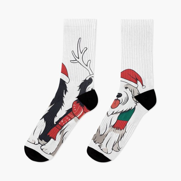 Item preview, Festive Bearded Collie – Christmas Pattern designed and sold by GoodyPaws.