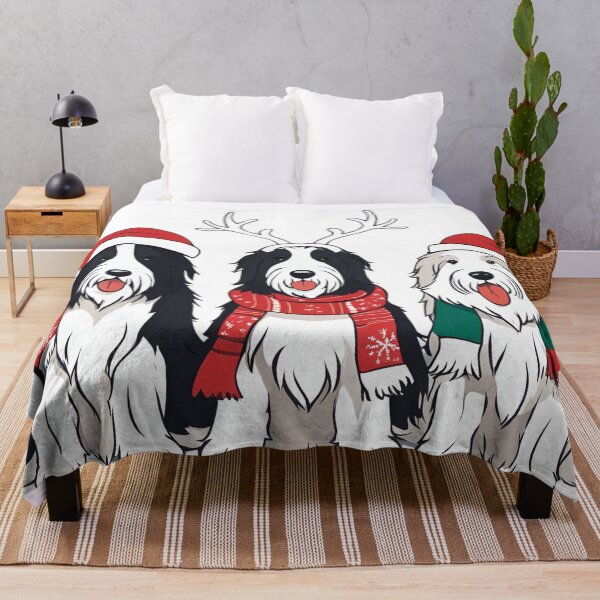 Item preview, Festive Bearded Collie – Christmas Pattern designed and sold by GoodyPaws.