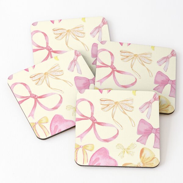 Item preview, Yellow Pink Bow Coquette Abstract Print Cute Soft  designed and sold by DALdesignstore.