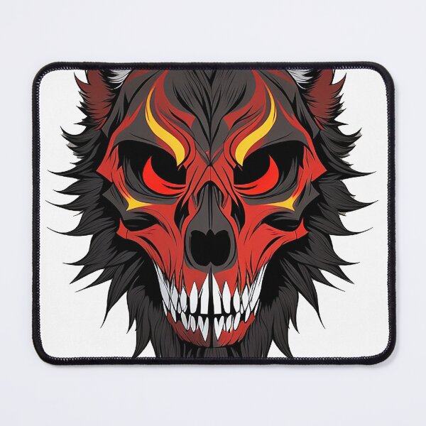 Item preview, Spooky Red Wolf Skull Illustration designed and sold by NordicBadger.