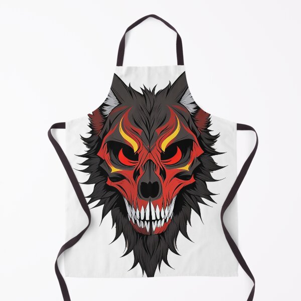 Item preview, Spooky Red Wolf Skull Illustration designed and sold by NordicBadger.