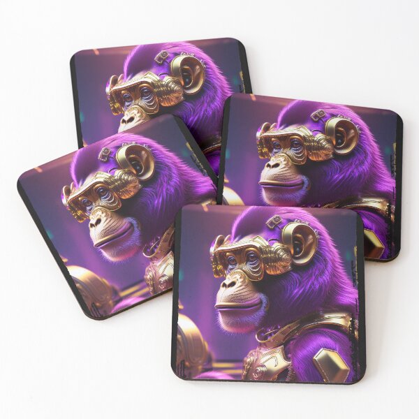 Item preview, Purple | Gold Ape | Cyberpunk Monkey Collection designed and sold by monkeybusiness.pt.