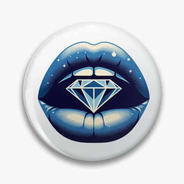 Item preview, Blue Lipstick Kiss With Diamond designed and sold by DSoriaDesign.