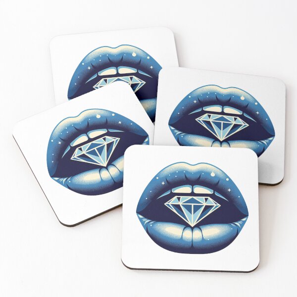 Item preview, Blue Lipstick Kiss With Diamond designed and sold by DSoriaDesign.