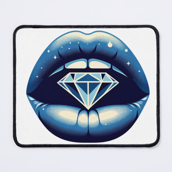 Item preview, Blue Lipstick Kiss With Diamond designed and sold by DSoriaDesign.