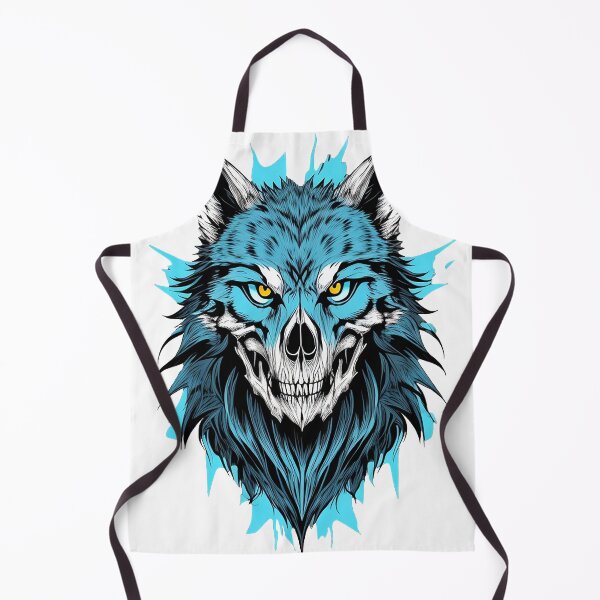 Item preview, Spooky Blue Wolf Skull Illustration designed and sold by NordicBadger.