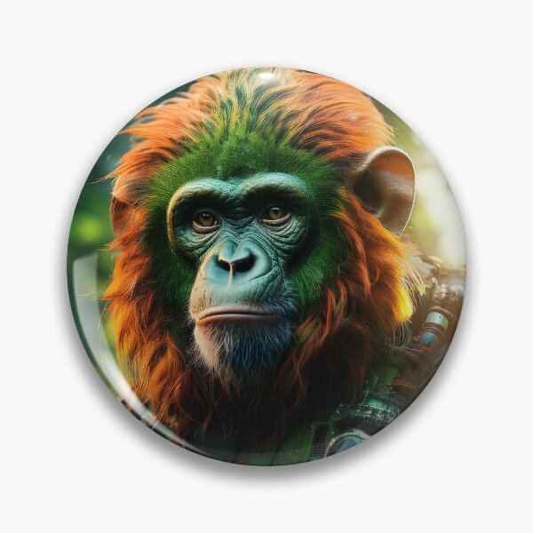 Item preview, Green Warrior | Fluffy Ape | Cyberpunk Monkey Collection designed and sold by monkeybusiness.pt.