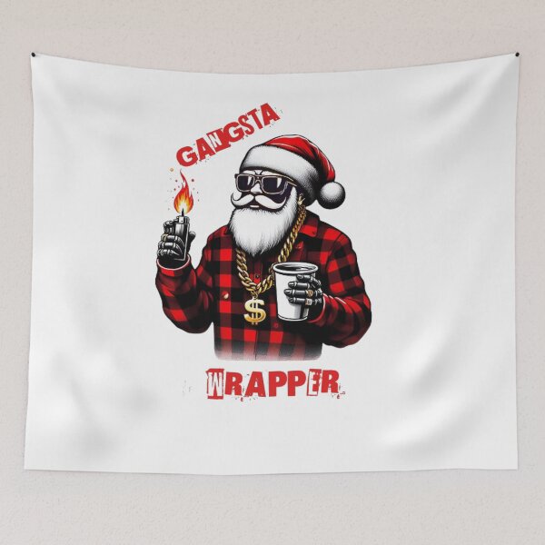 Item preview, GANGSTA WRAPPER CHRISTMAS STICKER designed and sold by inkfluenceart.