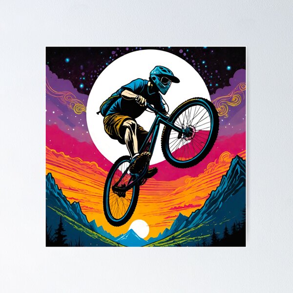 Item preview, MTB Racer Tackles Gnar with Speed designed and sold by GrizzlyCollective.