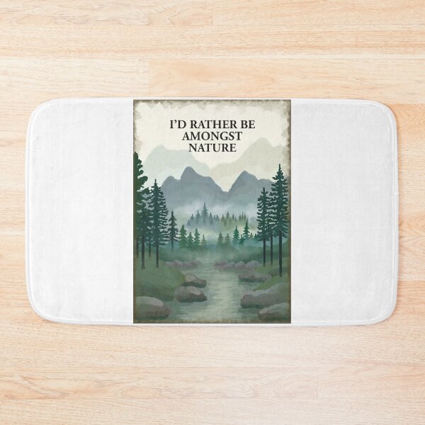 Item preview, I'd rather be amongst nature - misty forest scene  designed and sold by Scat the cat.