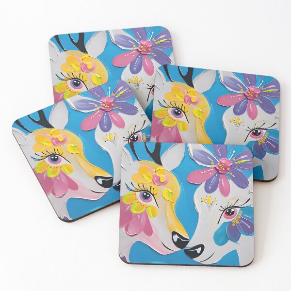 Item preview, Abstract expressionist featuring floral reindeer designed and sold by Ink & Fabric.