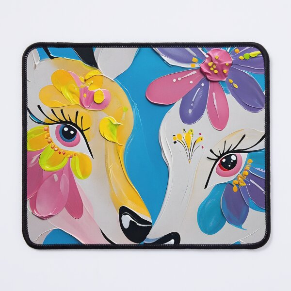 Item preview, Abstract expressionist featuring floral reindeer designed and sold by Ink & Fabric.