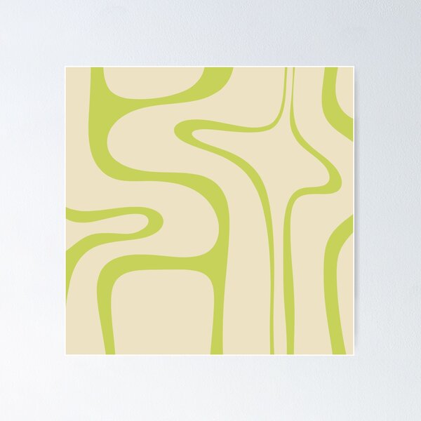 Item preview, Copacetic Retro Abstract in Light Lime Linden Green and Cream Beige designed and sold by kierkegaard.