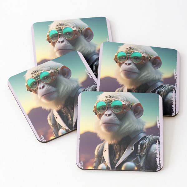 Item preview, Albino Hipster | White Ape | Cyberpunk Monkey Collection designed and sold by monkeybusiness.pt.