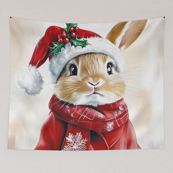 Item preview, Holiday Cheer with Christmas Bunny designed and sold by NomadicDreamer.