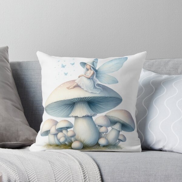 Item preview, blue fairy caring for her pale mushrooms designed and sold by Zelda50.