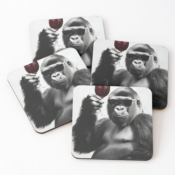 Item preview, Gorilla Drinking Red Wine, Funny Alcohol Humor designed and sold by CheekyAnimalz.