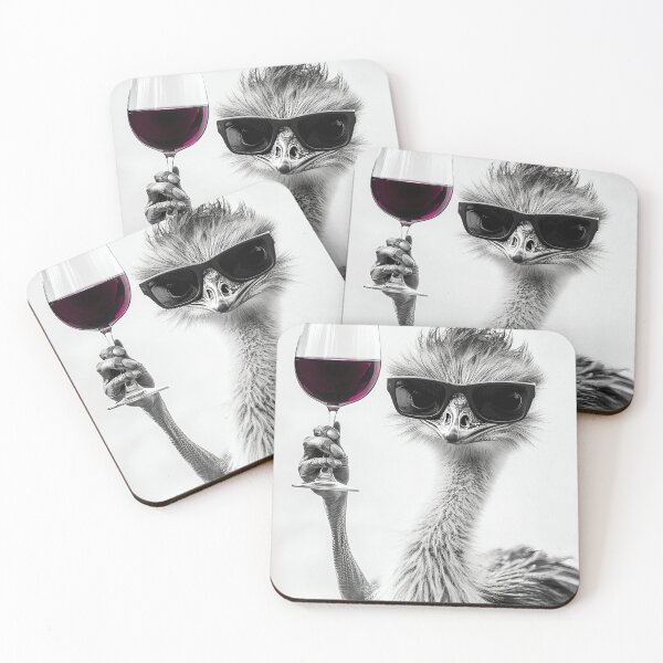 Item preview, Emu Drinking Red Wine, Funny Alcohol Humor designed and sold by CheekyAnimalz.