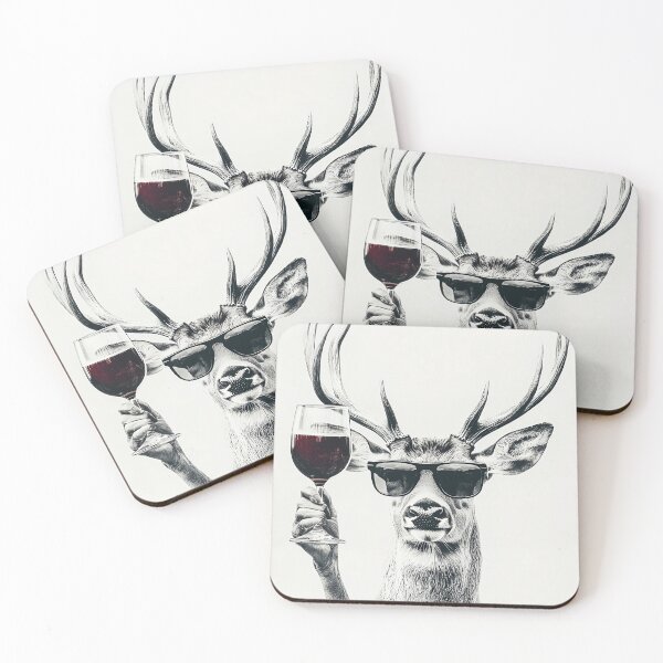 Item preview, Deer Drinking Red Wine, Funny Alcohol Humor designed and sold by CheekyAnimalz.