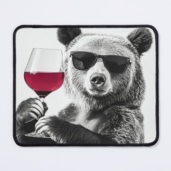 Item preview, Bear Drinking Red Wine, Funny Alcohol Humor designed and sold by CheekyAnimalz.