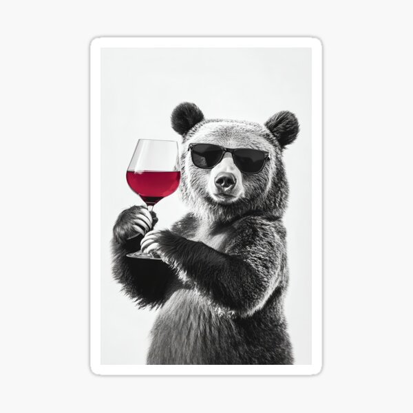 Item preview, Bear Drinking Red Wine, Funny Alcohol Humor designed and sold by CheekyAnimalz.