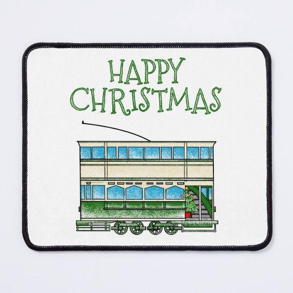 Item preview, Christmas Tram Rail Enthusiast (Green) designed and sold by doodlerob.
