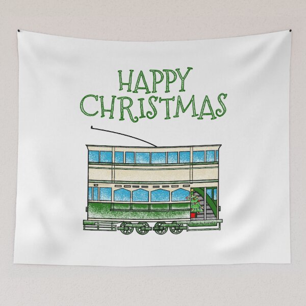 Item preview, Christmas Tram Rail Enthusiast (Green) designed and sold by doodlerob.