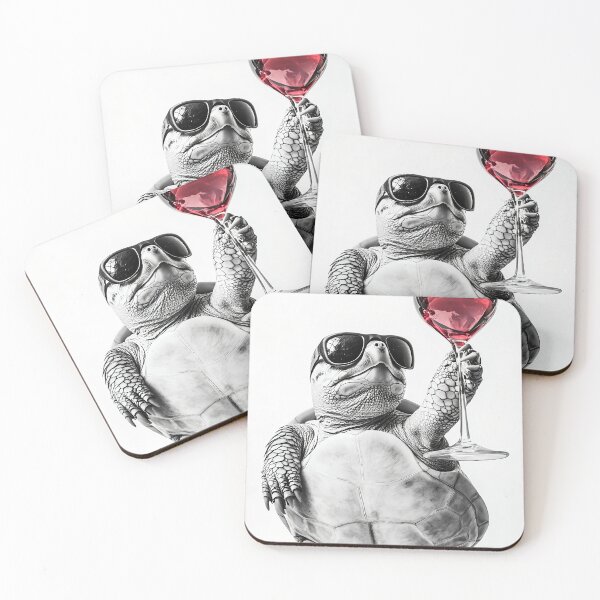 Item preview, Turtle Drinking Red Wine, Funny Alcohol Humor designed and sold by CheekyAnimalz.
