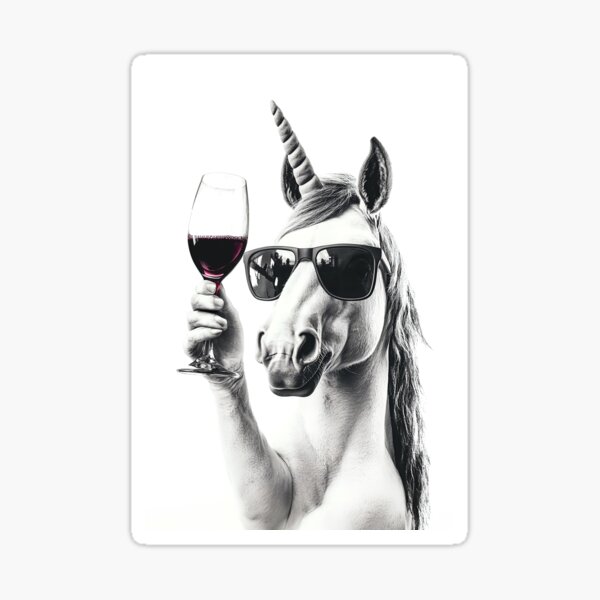 Item preview, Unicorn Drinking Red Wine, Funny Alcohol Humor designed and sold by CheekyAnimalz.