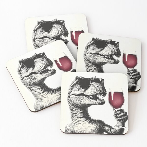 Item preview, T-Rex Drinking Red Wine, Funny Alcohol Humor designed and sold by CheekyAnimalz.
