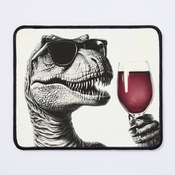 Item preview, T-Rex Drinking Red Wine, Funny Alcohol Humor designed and sold by CheekyAnimalz.