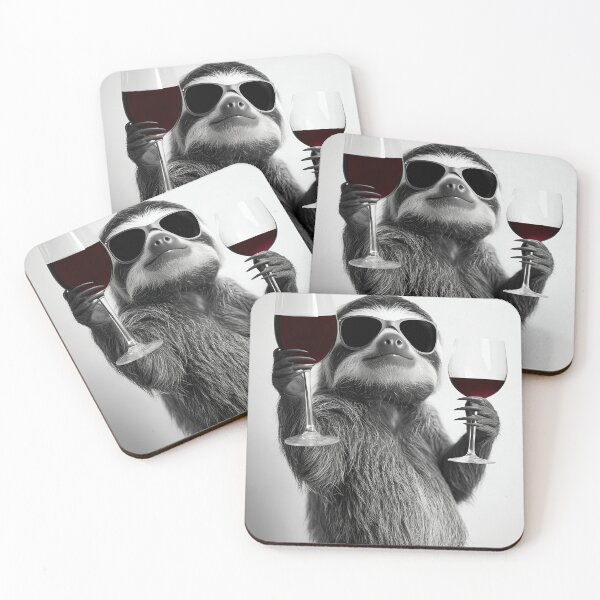 Item preview, Sloth Drinking Red Wine, Funny Alcohol Humor designed and sold by CheekyAnimalz.