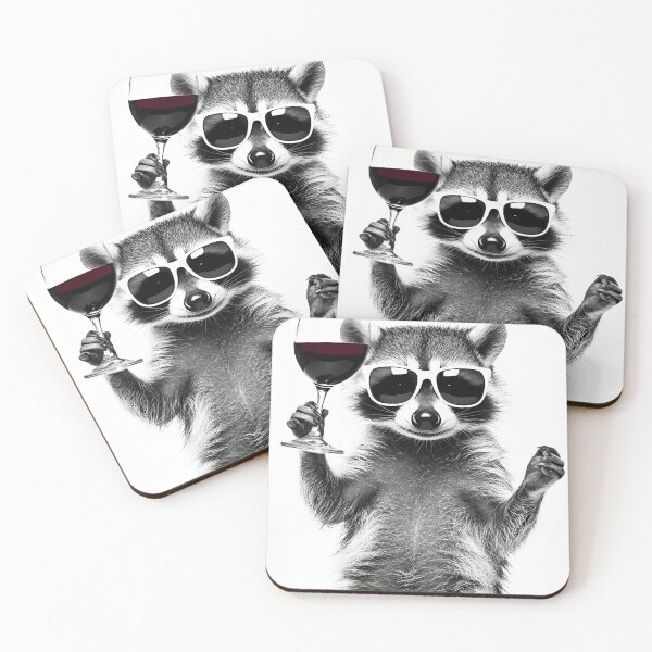 Item preview, Raccoon Drinking Red Wine, Funny Alcohol Humor designed and sold by CheekyAnimalz.