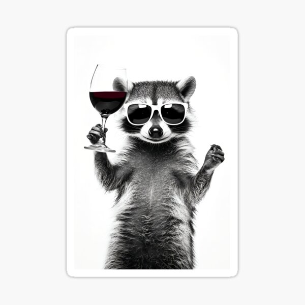 Item preview, Raccoon Drinking Red Wine, Funny Alcohol Humor designed and sold by CheekyAnimalz.
