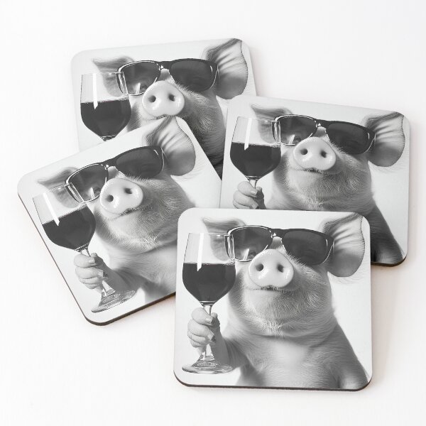 Item preview, Pig Drinking Red Wine, Funny Alcohol Humor designed and sold by CheekyAnimalz.