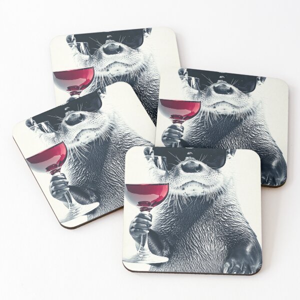 Item preview, Otter Drinking Red Wine, Funny Alcohol Humor designed and sold by CheekyAnimalz.