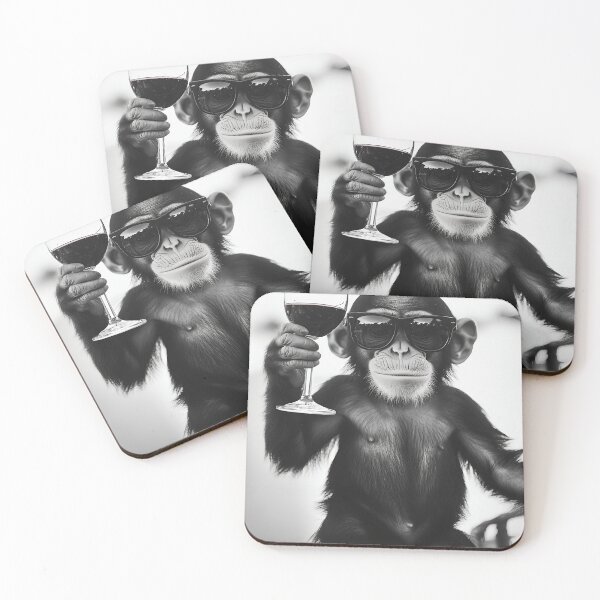 Item preview, Monkey Drinking Red Wine, Funny Alcohol Humor designed and sold by CheekyAnimalz.