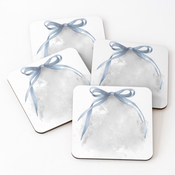 Item preview,  Watercolor ribbon, blue bow on watercolor grey abstract background. Hand drawn clipart designed and sold by BartolArt.
