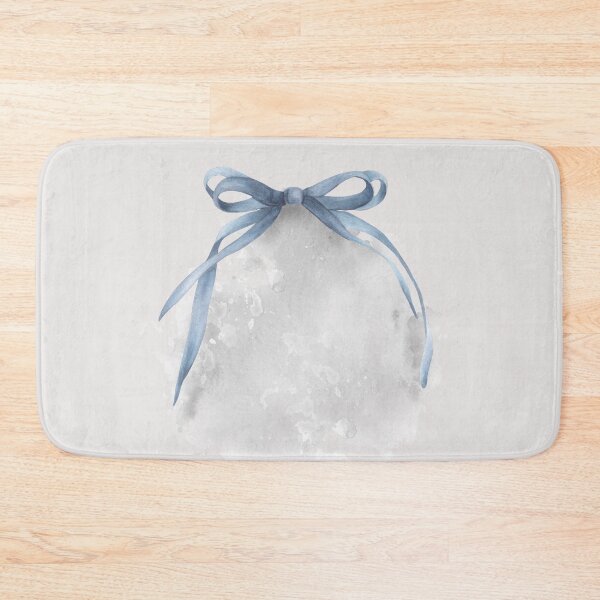 Item preview,  Watercolor ribbon, blue bow on watercolor grey abstract background. Hand drawn clipart designed and sold by BartolArt.