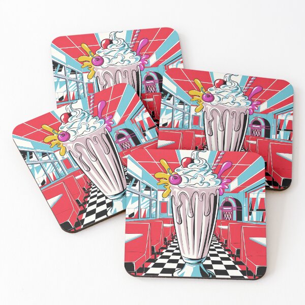 Item preview, Retro Diner Milkshake Pop Art Illustration designed and sold by ZetaDream.