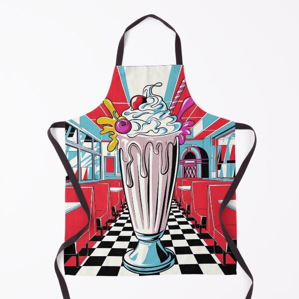 Vista previa del artículo con la obra «Ilustración pop art de batido de leche de restaurante retro», diseñado y vendido por ZetaDream.