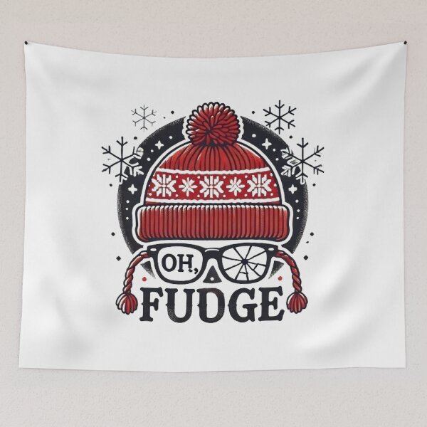 Item preview, Oh a Fudge Funny Christmas Saying Vintage Xmas Santa Hat designed and sold by SztylishDesigns.