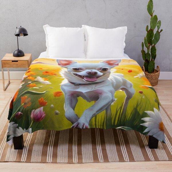 Item preview, Sunlit Flower Field Adventure with Chihuahua designed and sold by GrizzlyCollective.