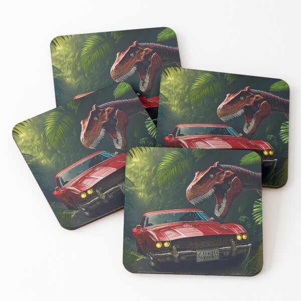 Item preview, 02 Dinosaur Drift - Time Travel Chaos: An Unusual Car Race Margarita Art Automotive Legends designed and sold by Margarita-Art.