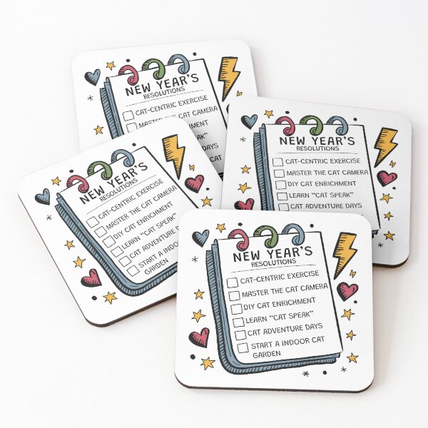 Item preview, New Year’s resolution for cat owners designed and sold by MJ ART.